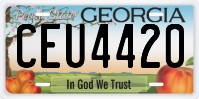 GA license plate CEU4420