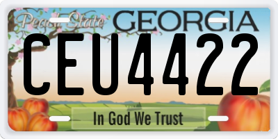 GA license plate CEU4422