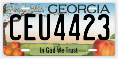 GA license plate CEU4423