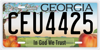 GA license plate CEU4425