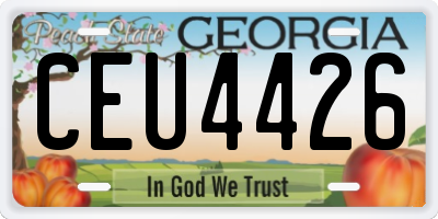 GA license plate CEU4426
