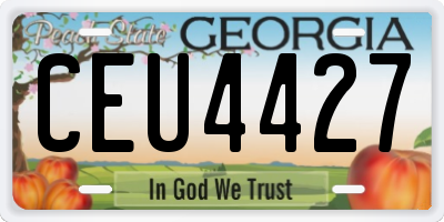 GA license plate CEU4427