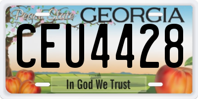 GA license plate CEU4428