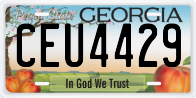 GA license plate CEU4429