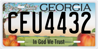 GA license plate CEU4432