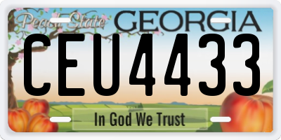 GA license plate CEU4433