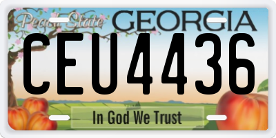 GA license plate CEU4436