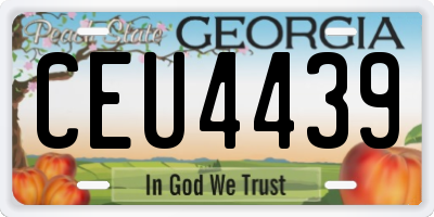 GA license plate CEU4439