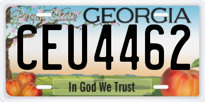 GA license plate CEU4462