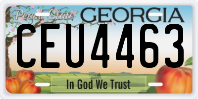 GA license plate CEU4463