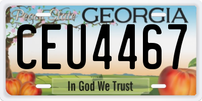 GA license plate CEU4467