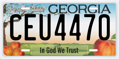 GA license plate CEU4470