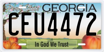 GA license plate CEU4472