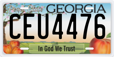 GA license plate CEU4476
