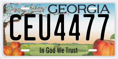 GA license plate CEU4477