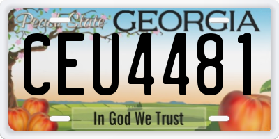 GA license plate CEU4481