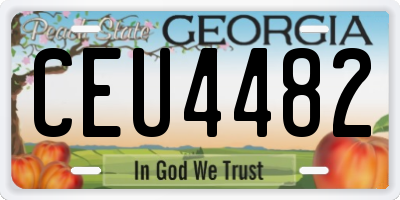 GA license plate CEU4482