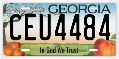 GA license plate CEU4484