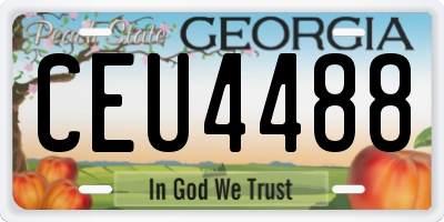 GA license plate CEU4488