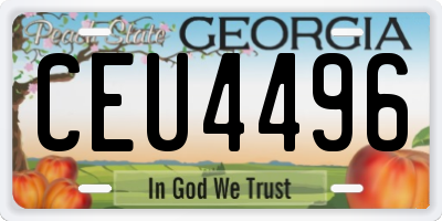 GA license plate CEU4496