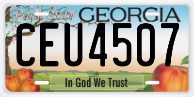 GA license plate CEU4507