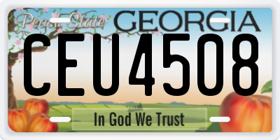 GA license plate CEU4508