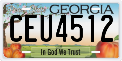GA license plate CEU4512