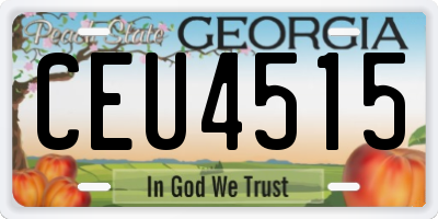 GA license plate CEU4515