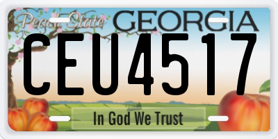 GA license plate CEU4517