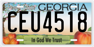 GA license plate CEU4518