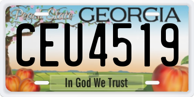 GA license plate CEU4519