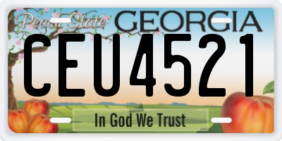 GA license plate CEU4521