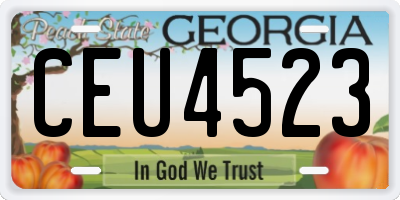 GA license plate CEU4523