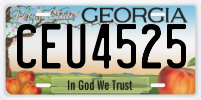 GA license plate CEU4525
