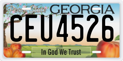 GA license plate CEU4526