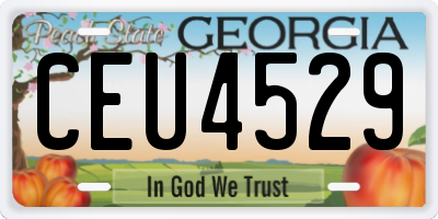 GA license plate CEU4529