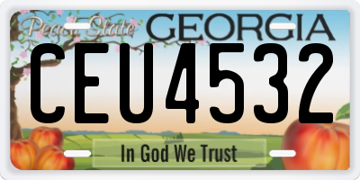 GA license plate CEU4532