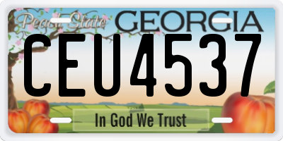 GA license plate CEU4537