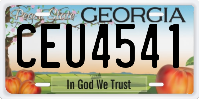GA license plate CEU4541