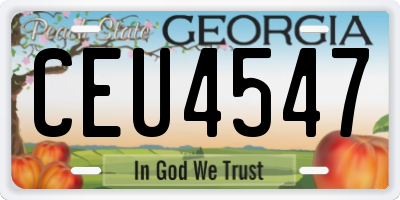 GA license plate CEU4547