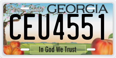 GA license plate CEU4551