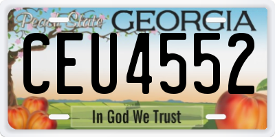 GA license plate CEU4552