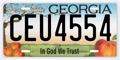 GA license plate CEU4554
