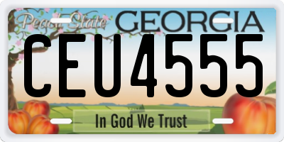 GA license plate CEU4555