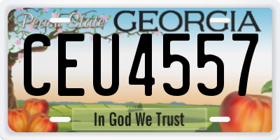 GA license plate CEU4557