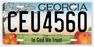 GA license plate CEU4560