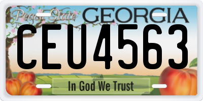 GA license plate CEU4563
