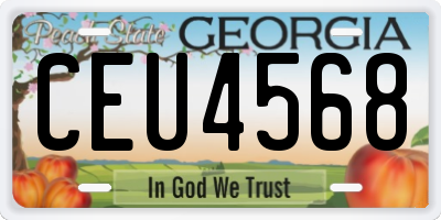 GA license plate CEU4568