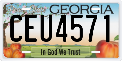 GA license plate CEU4571