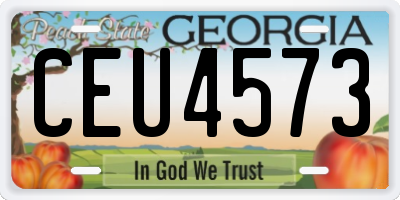 GA license plate CEU4573